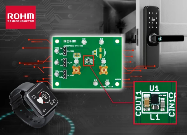 ROHM lanza la placa de evaluación BD83070GWL-EVK-002 para convertidores DC-DC Buck-Boost de ultra bajo consumo